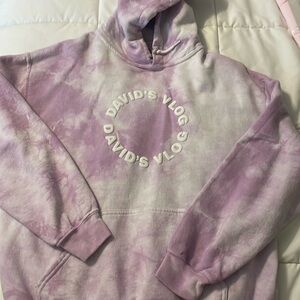 David’s vlog fan joy medium purple sweatshirt
